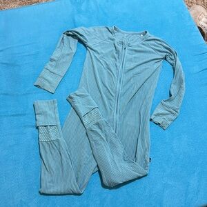 Little sleepies like The sleepy sloth bright turquoise 3T ribbed zippy zippies